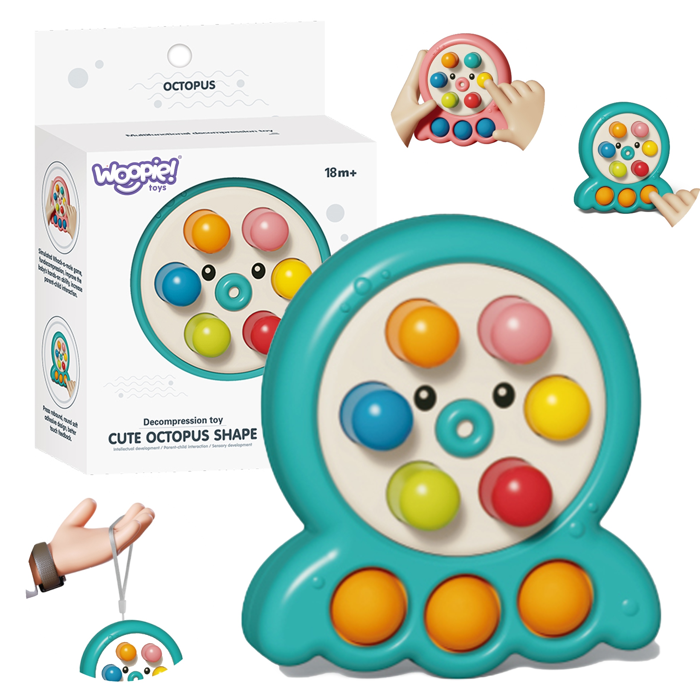 GRA ZRĘCZNOŚCIOWA PODRĘCZNA NA REFLEKS UDERZ KRETA WBIJANKA OŚMIORNICA 2w1