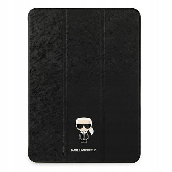 Pouzdro pro iPad 12.9 Pro 2021 Karl Lagerfeld s klopou, černé