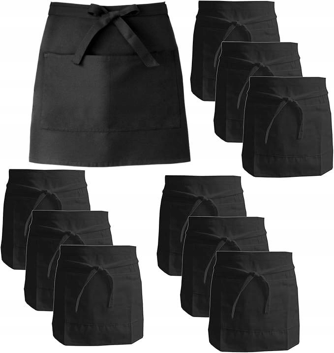 10 ks cateringových zástěr, číšníků, šéfkuchařů, bavlna zástěr 40*5 9 Cm