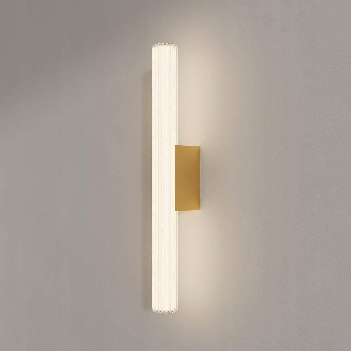 Zlatá moderná nástenná lampa Linea 61 cm Led, svietiaca tuba do kúpeľne, umývadlo