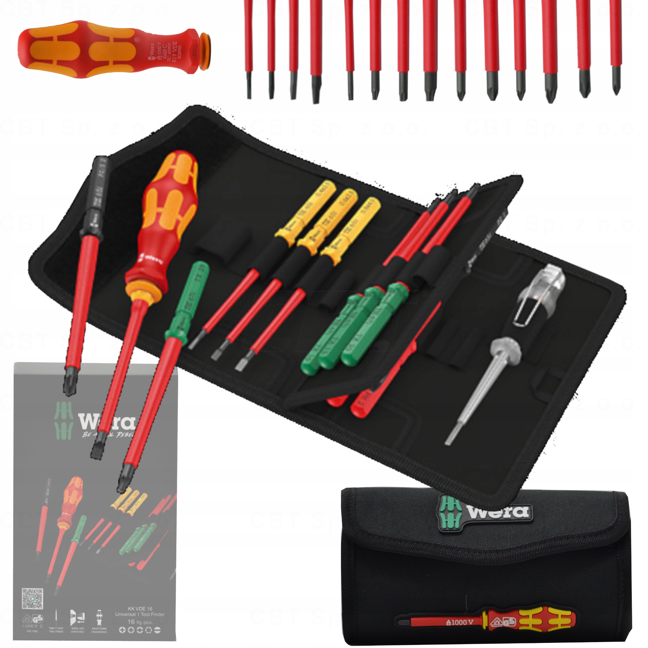 Wkrętaki Izolowane 1K Vde Dla Elektryka Wymienne Trzpienie 16 Szt Próbnik