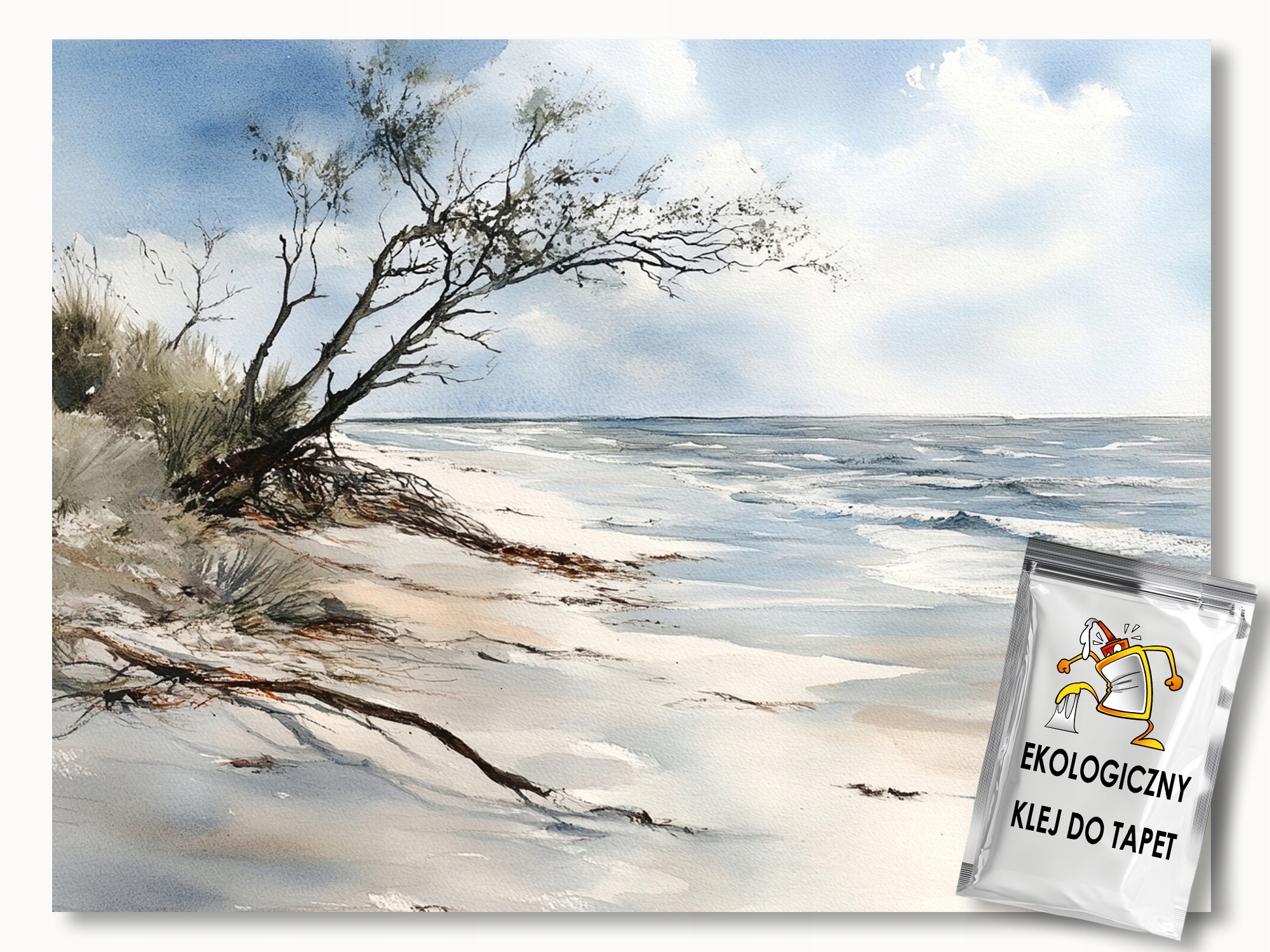 Fototapeta Flizelina Krajina Moře Vlny Pláž Dřevo Pohled 368x254 130g