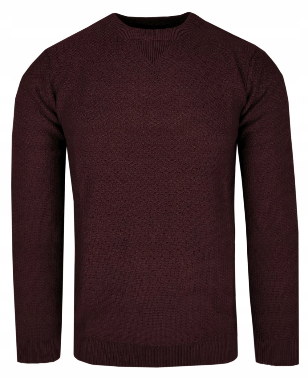 Pánský svetr s jemnou strukturou materiálu Adriano Guinari Bordová barva XL