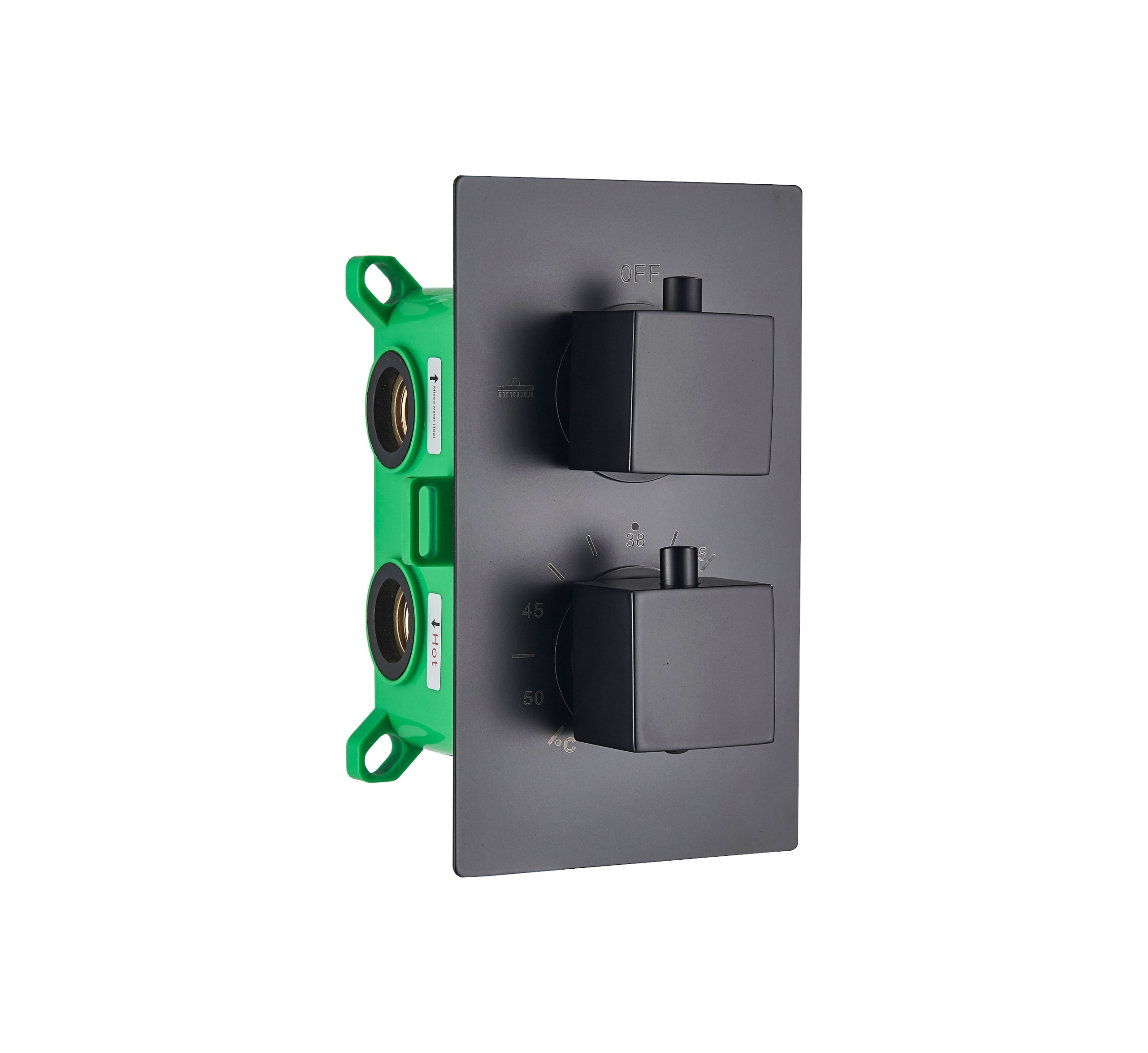 Podomietková Termostatická Batéria Dvojvýstupová Čierna Matná