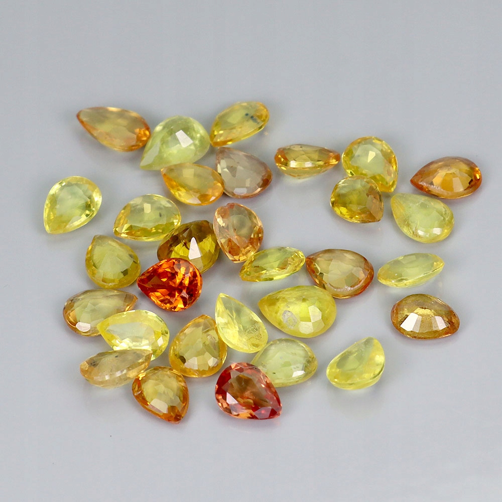 Safíry Songea přírodní kameny 4.35ct 30 kusů