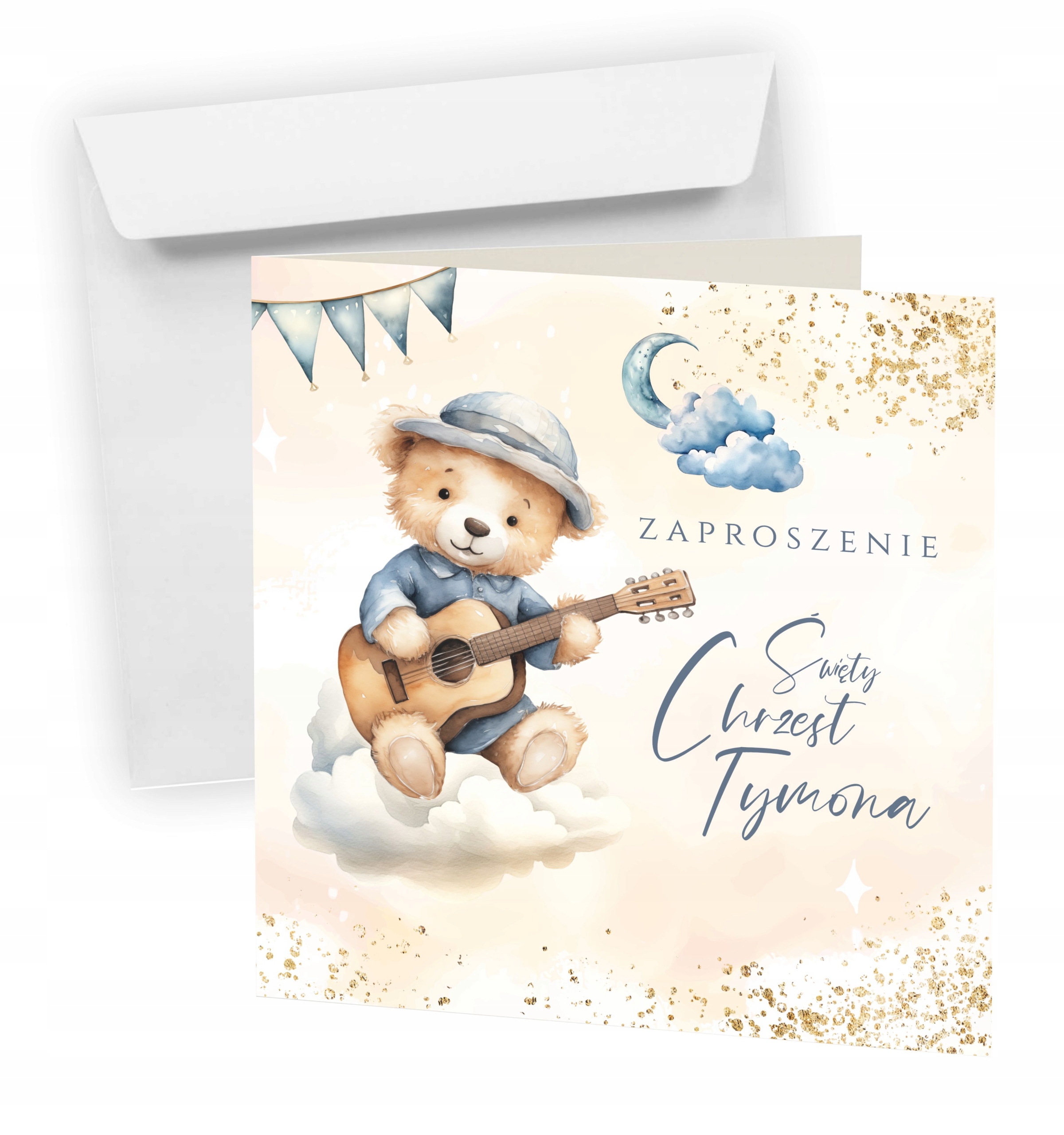 ZAPROSZENIE NA CHRZEST ŚWIĘTY + KOPERTA + IMIĘ DZIECKA + EKSPRES + JAKOŚĆ