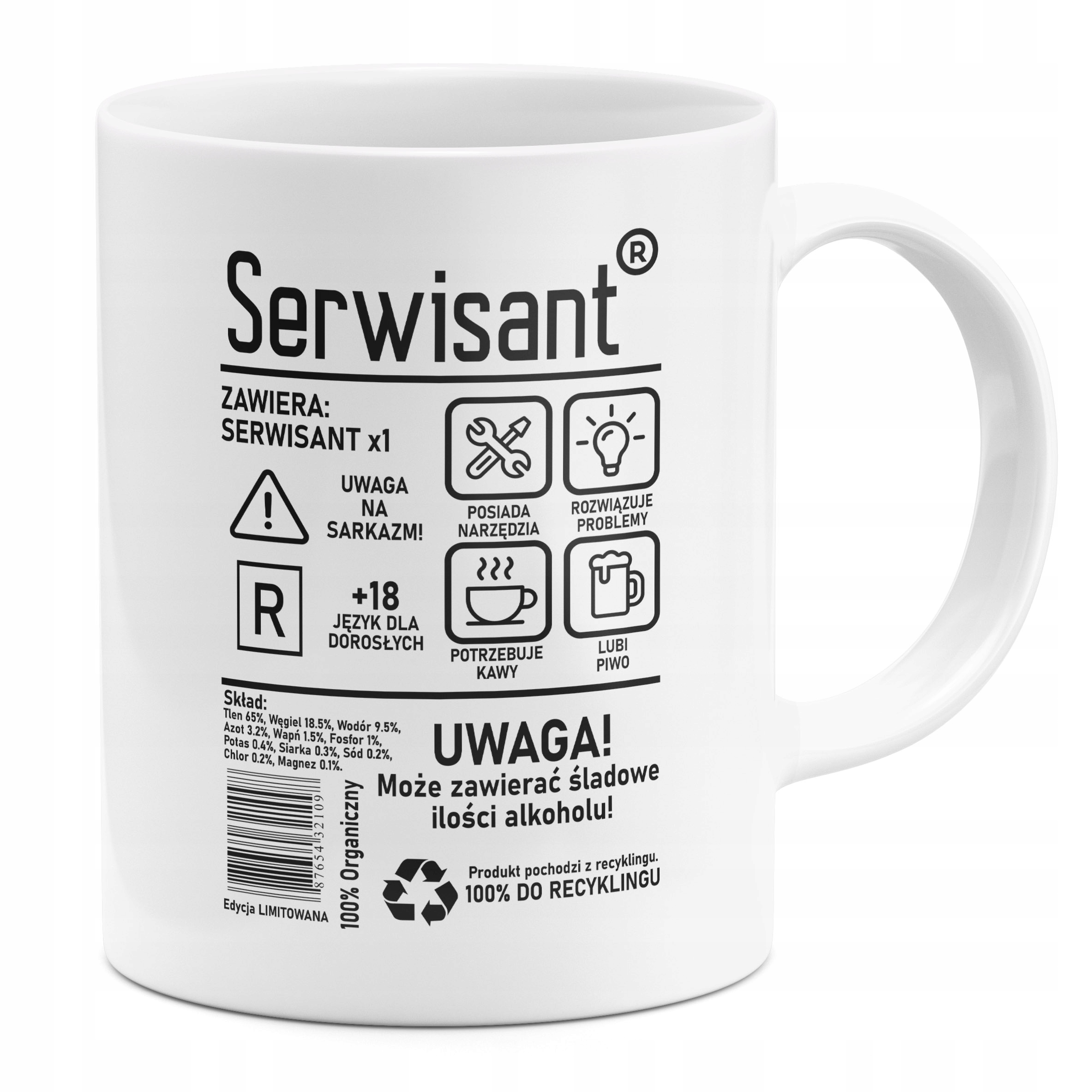 

Kubek Dla Serwisanta Etykieta Serwisant