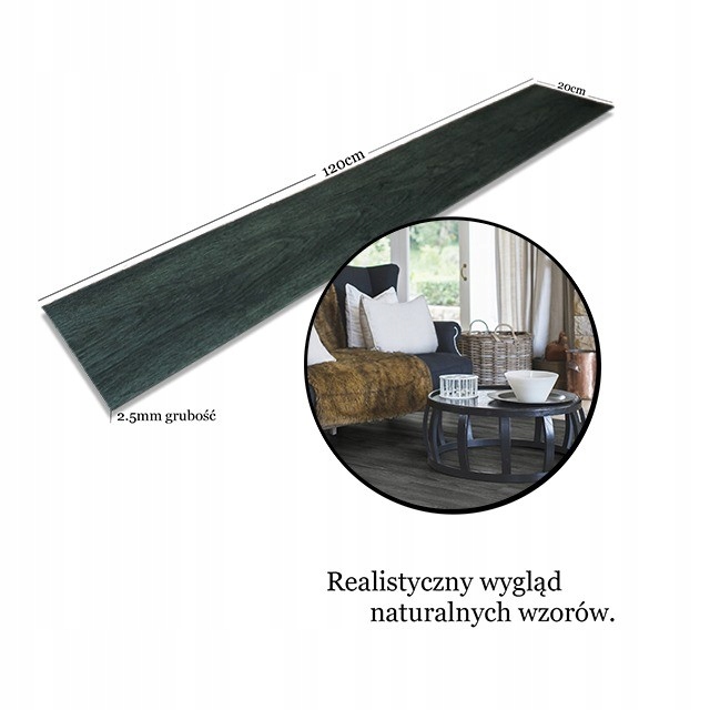 PANELE WINYLOWE CIEMNE SZARE OAK TREND GRAPHITE 20 Długość 120 cm