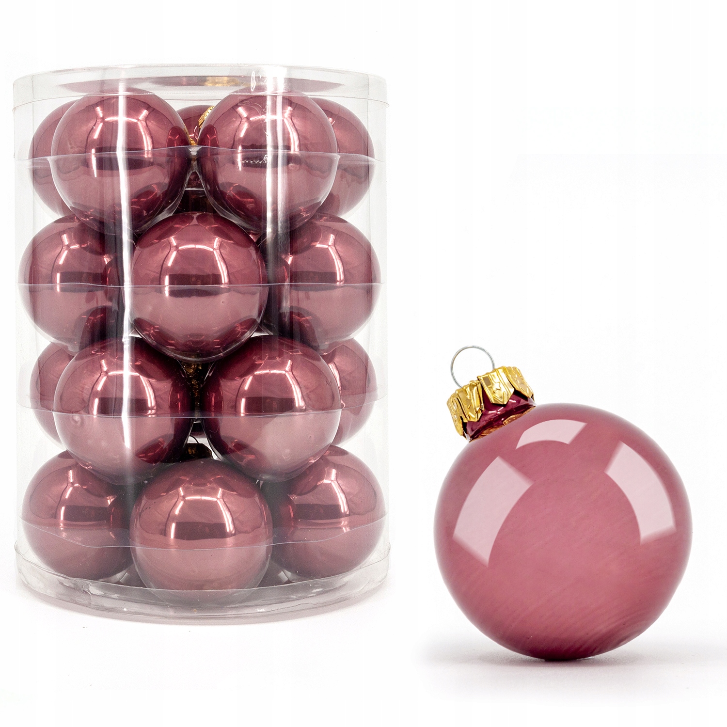 

Bombki szklane jednokolorowe 6 cm wrzos lak