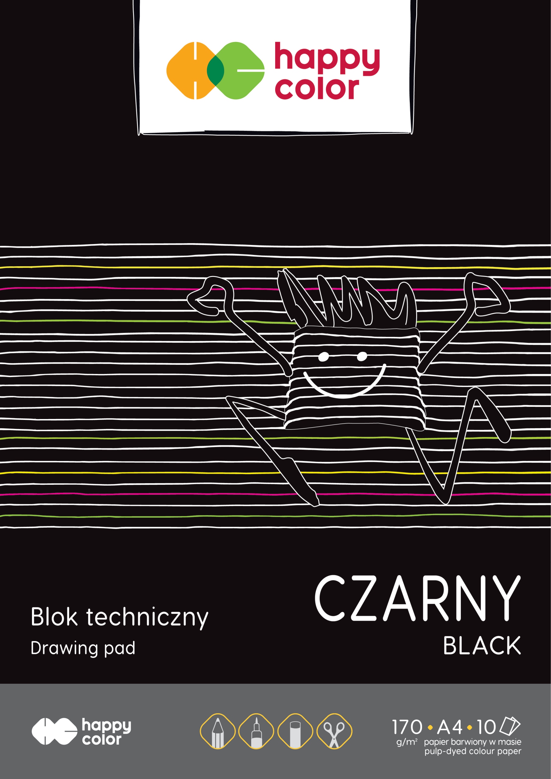 

Blok techniczny A4/10k Happy Color 170g czarny