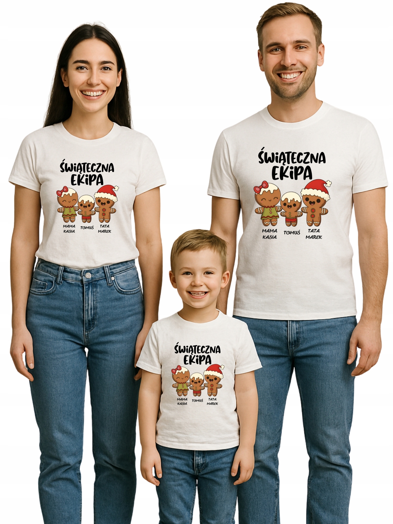 Sada 3 vánočních triček pro rodinu s Mikulášem – potisk R-m