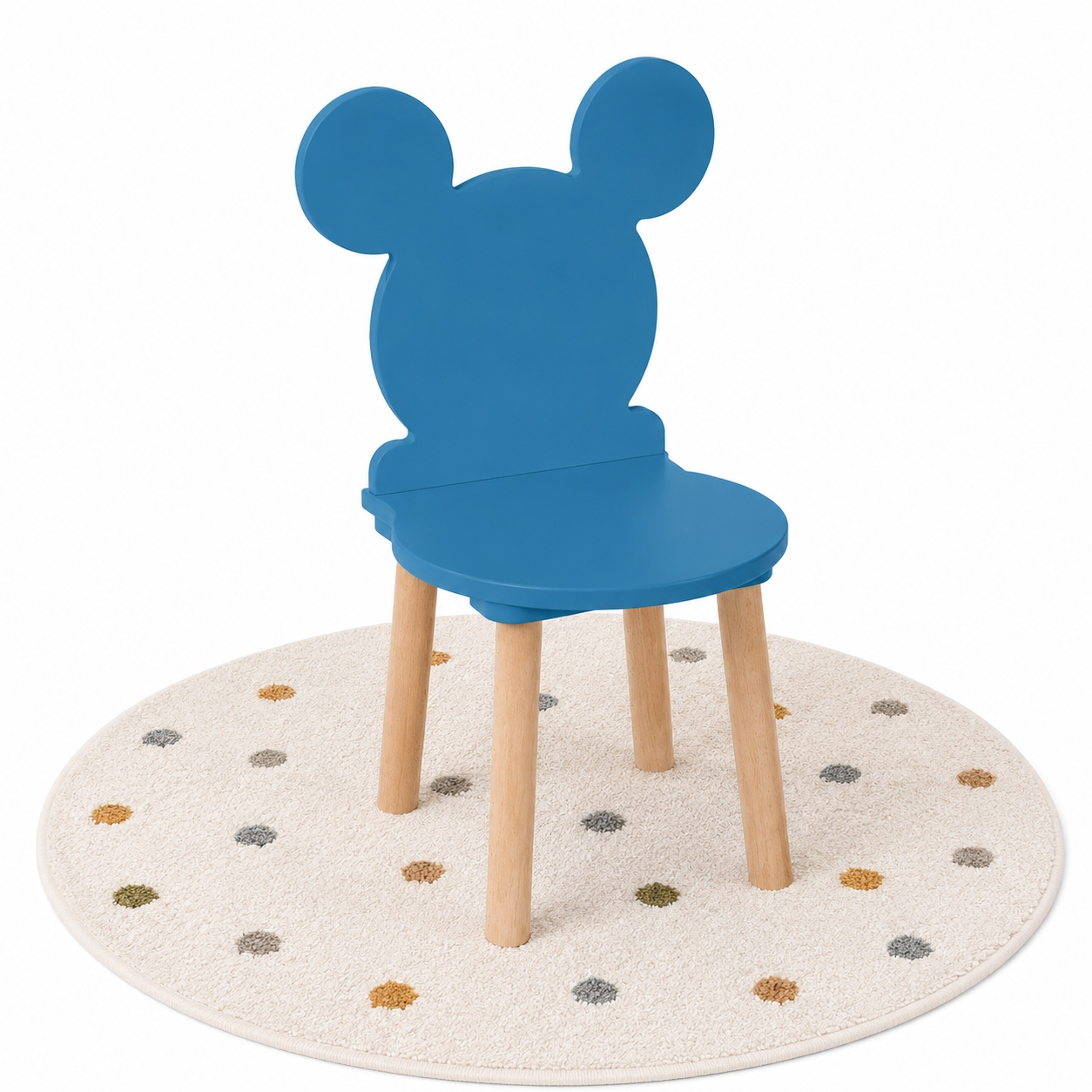 Krzesełko dla dzieci Miki drewniane niebieskie 60 cm, dziecięce