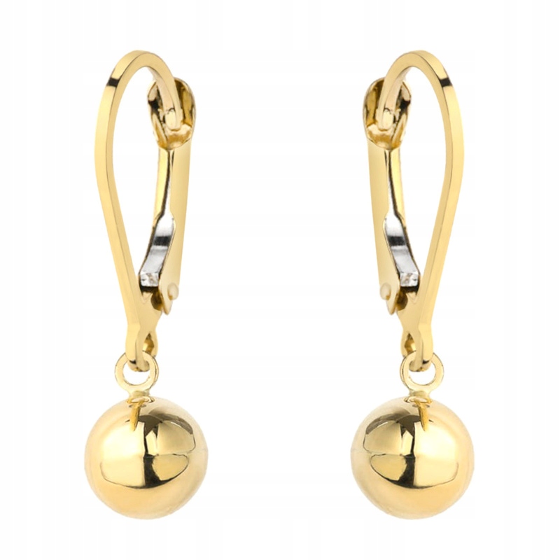 Zlaté Náušnice Anglické pr. 585 s Kuličkovými Kolečky 14k