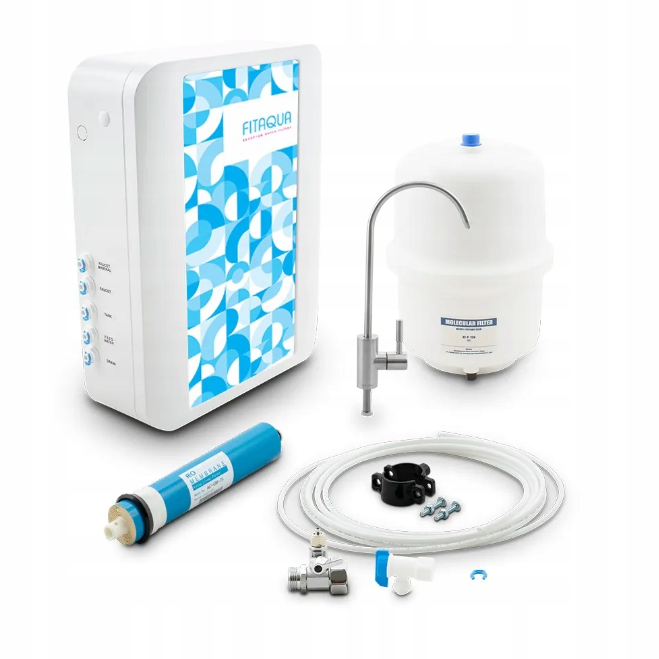 Filtr Do Wody Pod Szafkę Do Kuchni Z Wylewką Alabaster RO5 Z Pompą