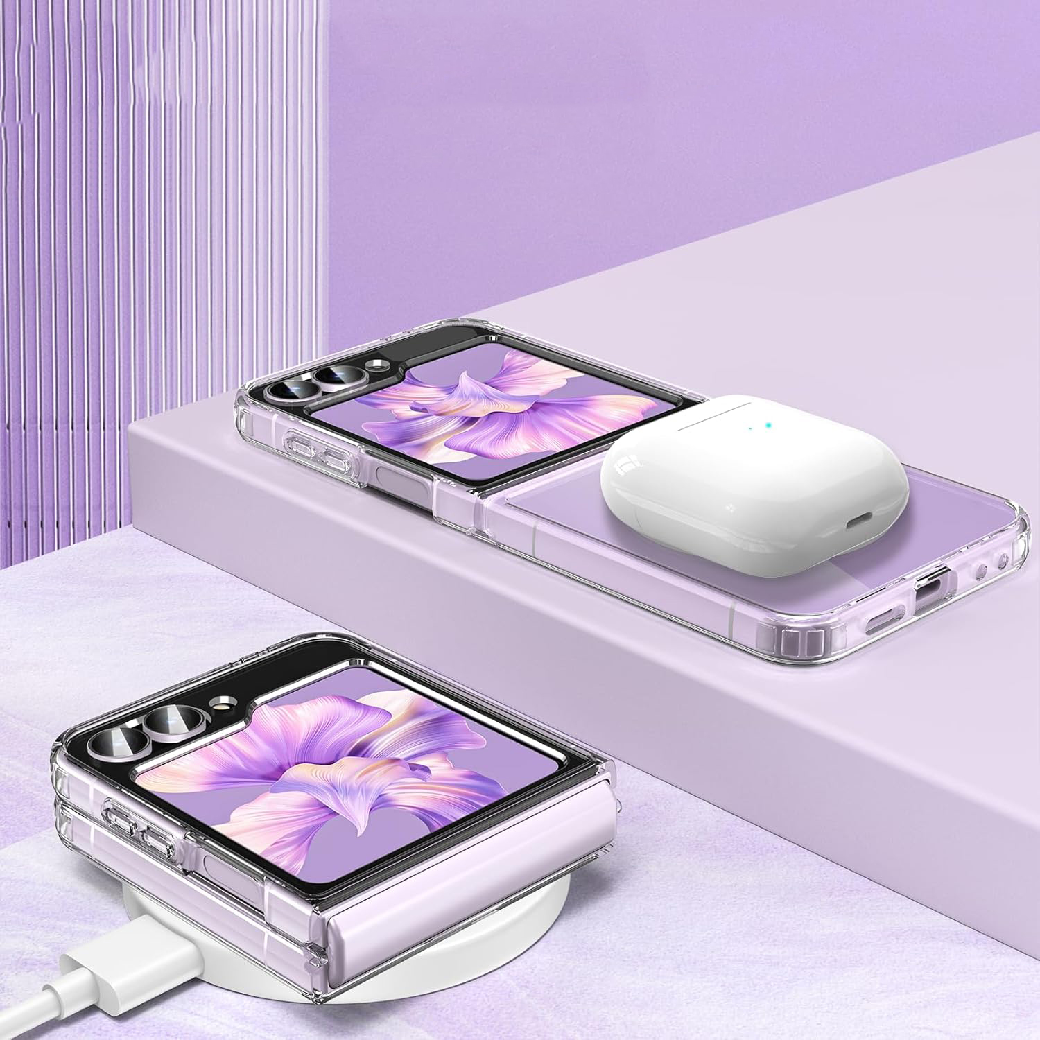 Etui + 2x SZKŁO do SAMSUNG GALAXY Z FLIP 6 do MagSafe WZMACNIANE Clear Case Marka TeleProtector