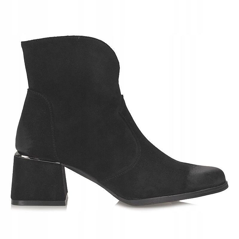 Elegantní černé semišové dámské kotníkové boty Potocki 25-12422BK