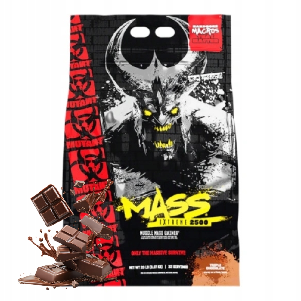 Mutant Mass Extreme 2500 9070 g Svalová Hmota Gainer Síla Vytrvalost