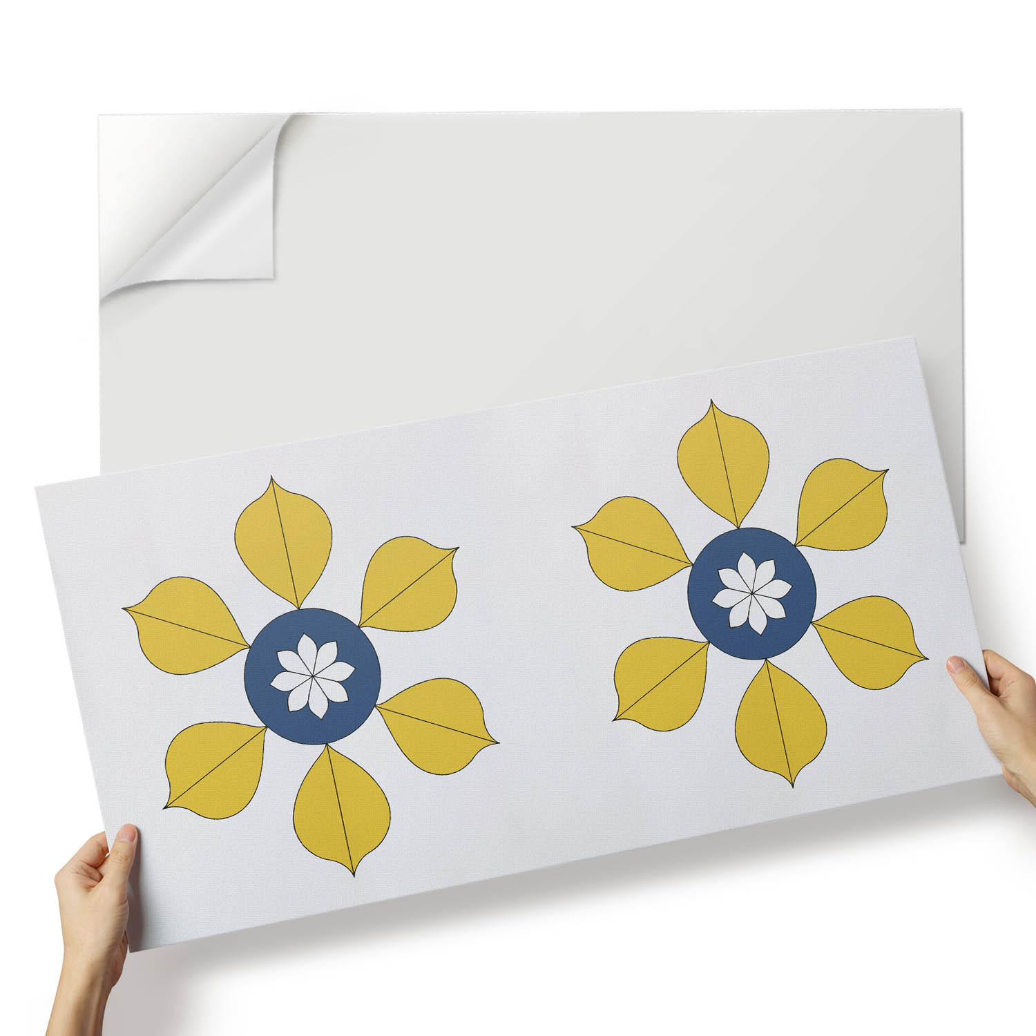 Nástěnný obklad s Pvc grafikou Vzor květin obklopený listy 100 x 50 cm
