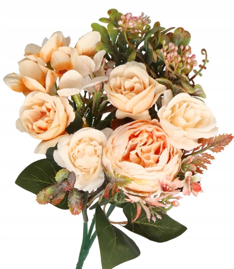 SZTUCZNE KWIATY ROŚLINY PEONIA PIWONIA RÓŻA BUKIET