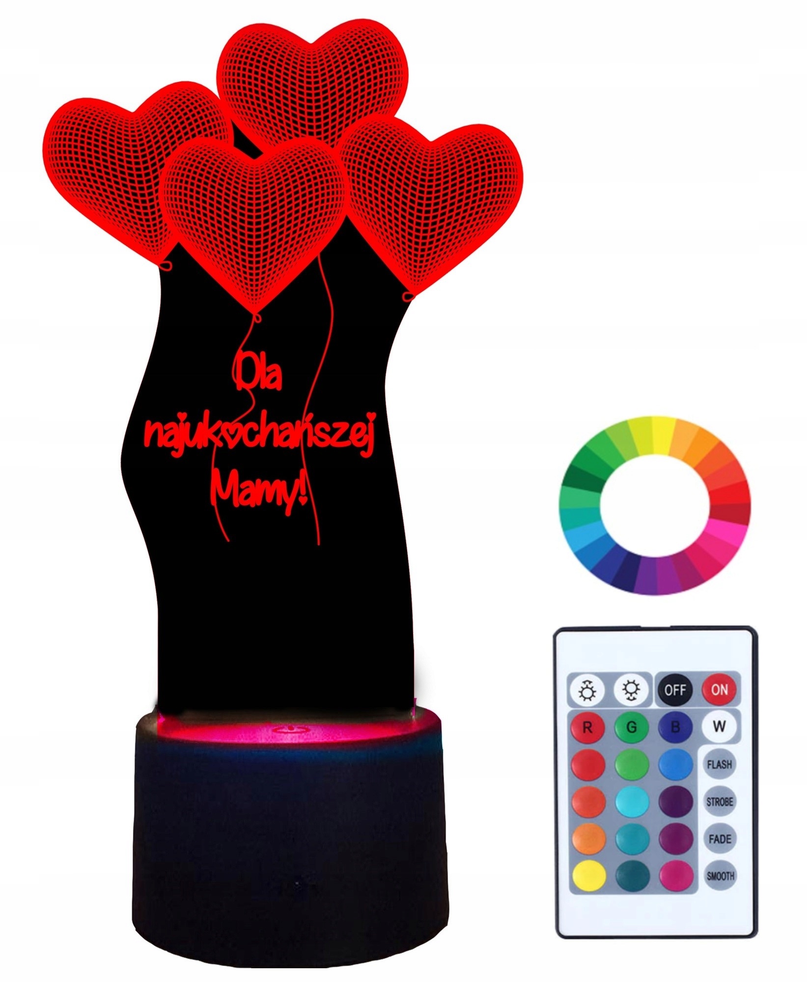 

Lampka Nocna z Imieniem Dla Mamy 3D Led Grawer