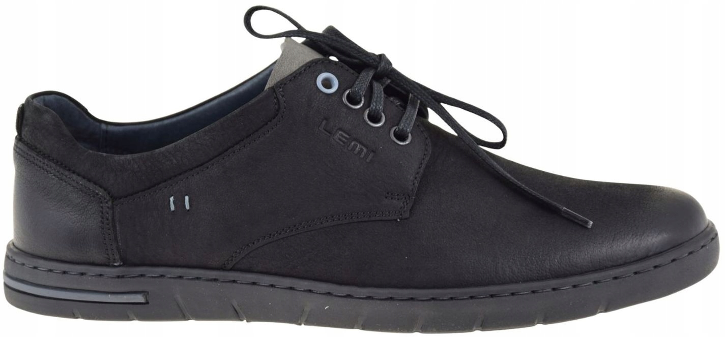 Pánské kožené polobotky pro každodenní nošení, černé, nubuk casual Lemi 940 R40