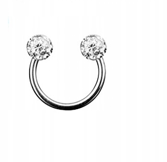

Kolczyk podkówka piercing septum kulka cyrkonia