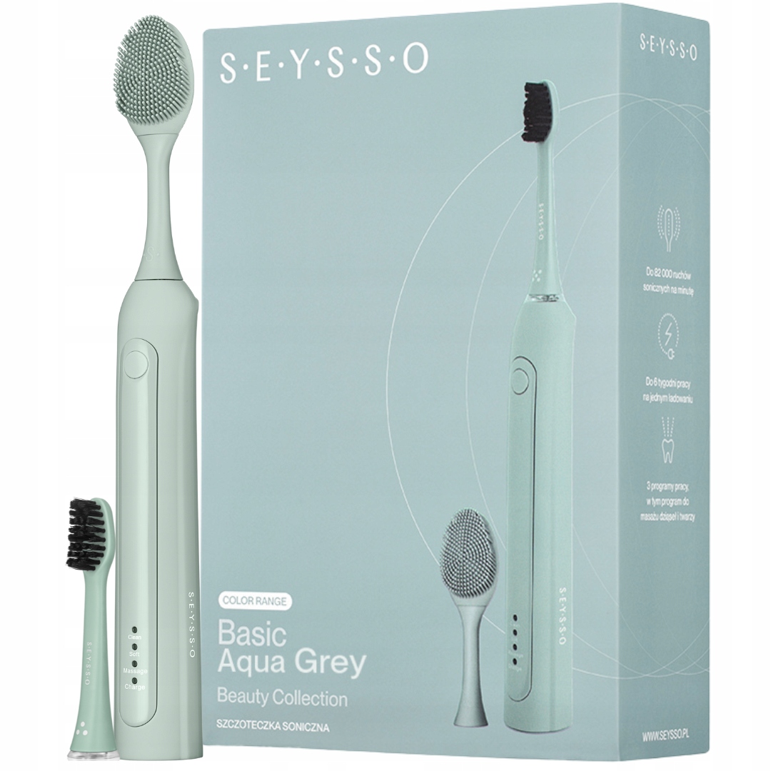 Szczoteczka soniczna Seysso Basic Color Aqua Grey Beauty Collection