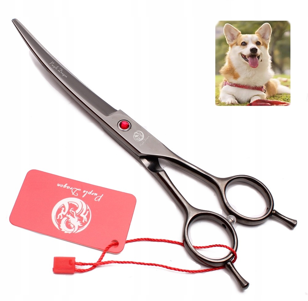 7 cal zakrzywione nożyczki do pielęgnacji zwierząt