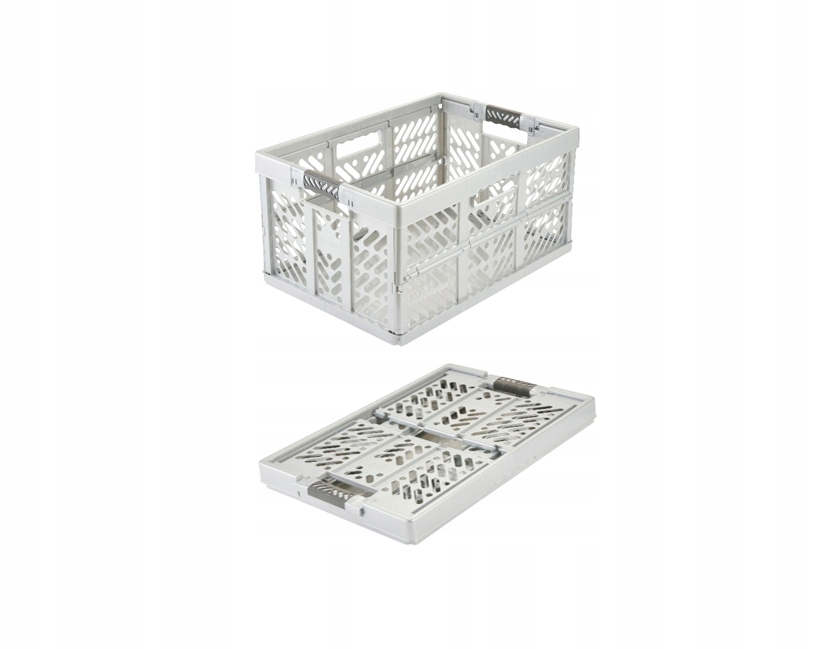 2 x skládací koš Keeeper Ben 45 l se Soft Touch úchyty, šedý, do 50 kg