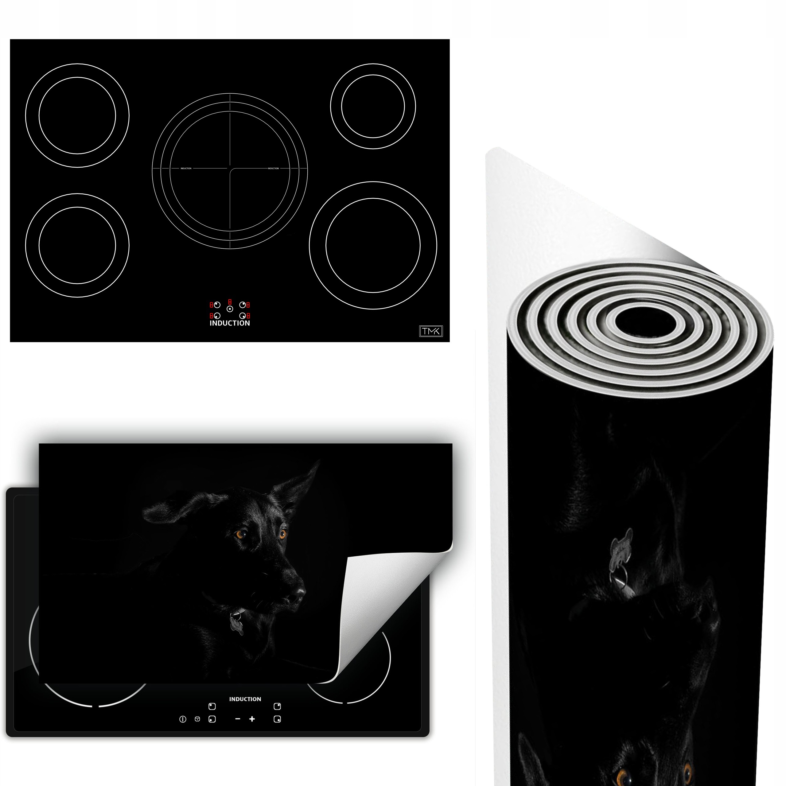 Vinylová Podložka Ochrana Kuchyňské Desky 90x52 černá pes