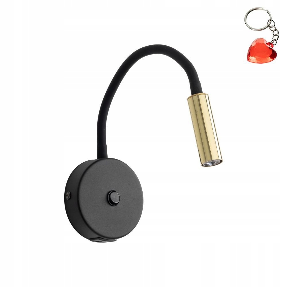 Nástěnná lampa na výložníku s vypínačem a Usb konektorem Lagos Black/gold 10201 T