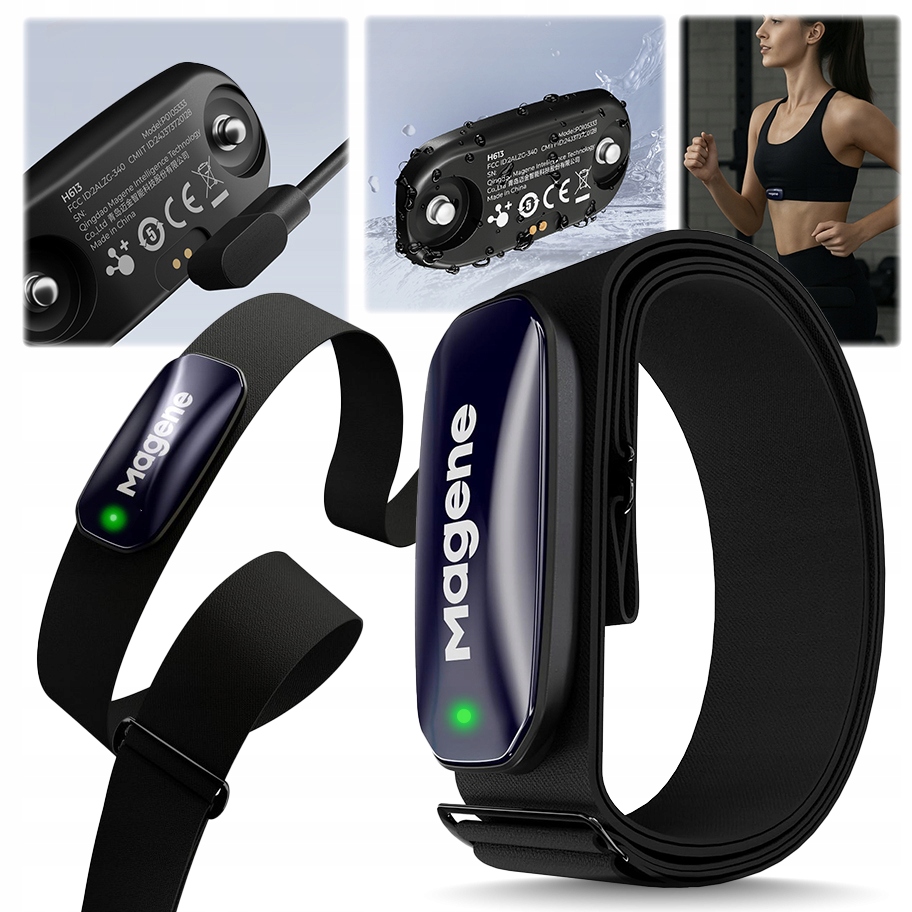 Opaska czujnik tętna pulsometr Magene H613 Ant+ Bluetooth rozmiar 75-100 cm