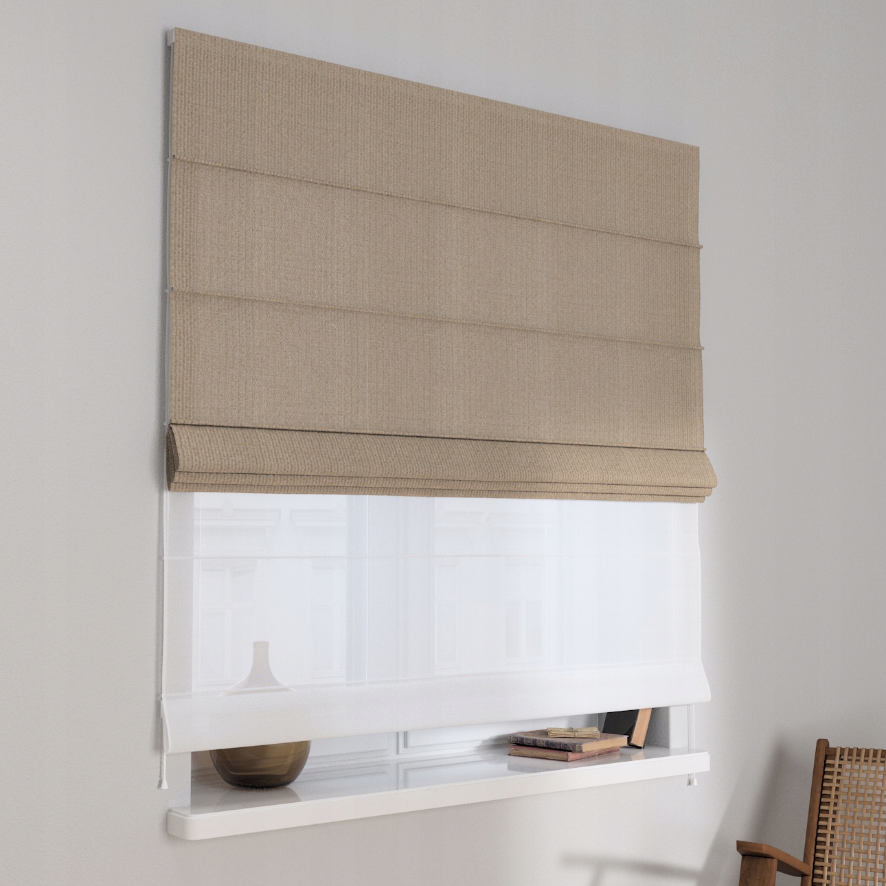 Hotová Římská roleta den noc Duo 100x180cm béžová