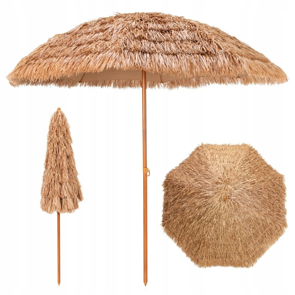 Parasol plażowy Costway NP12081 200 cm brązowy