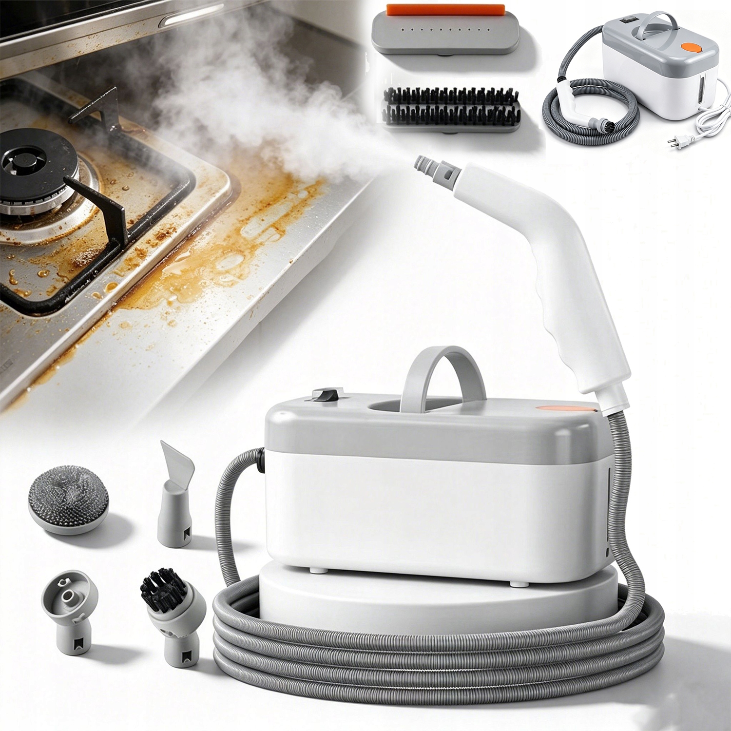 Myjka Parowa Parownica 1200W 850ML Czyścik Do Kuchni Łazienki Podłóg