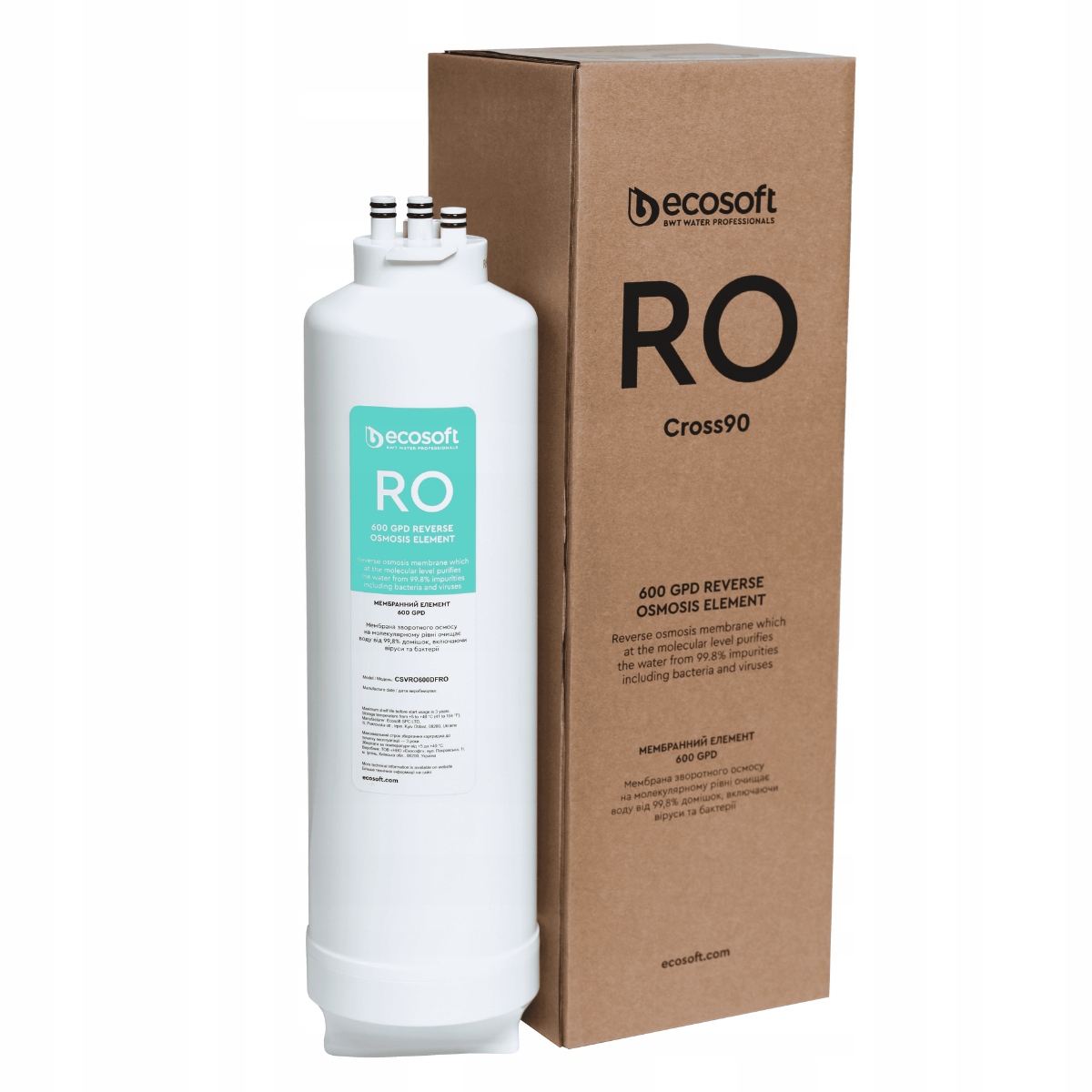 Membrana osmotyczna 600 Gpd do Ecosoft Cross90, wymienna membrana do filtra