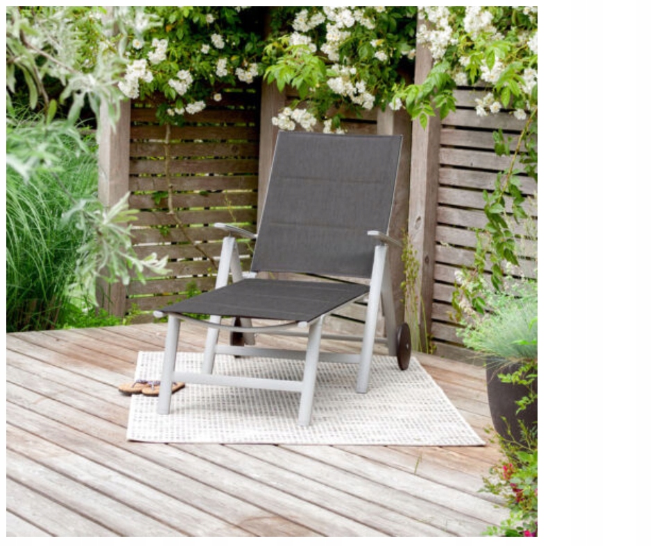 Záhradné ležadlo s dvoma kolieskami Vanage šedé VG-6910