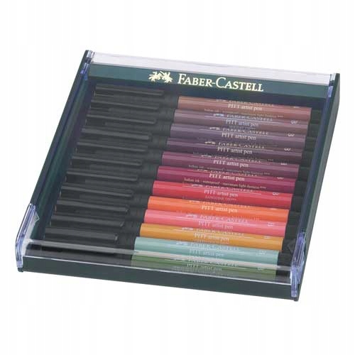 Pitt Brush jemná linka 12 odstínů Earth Faber-Castell
