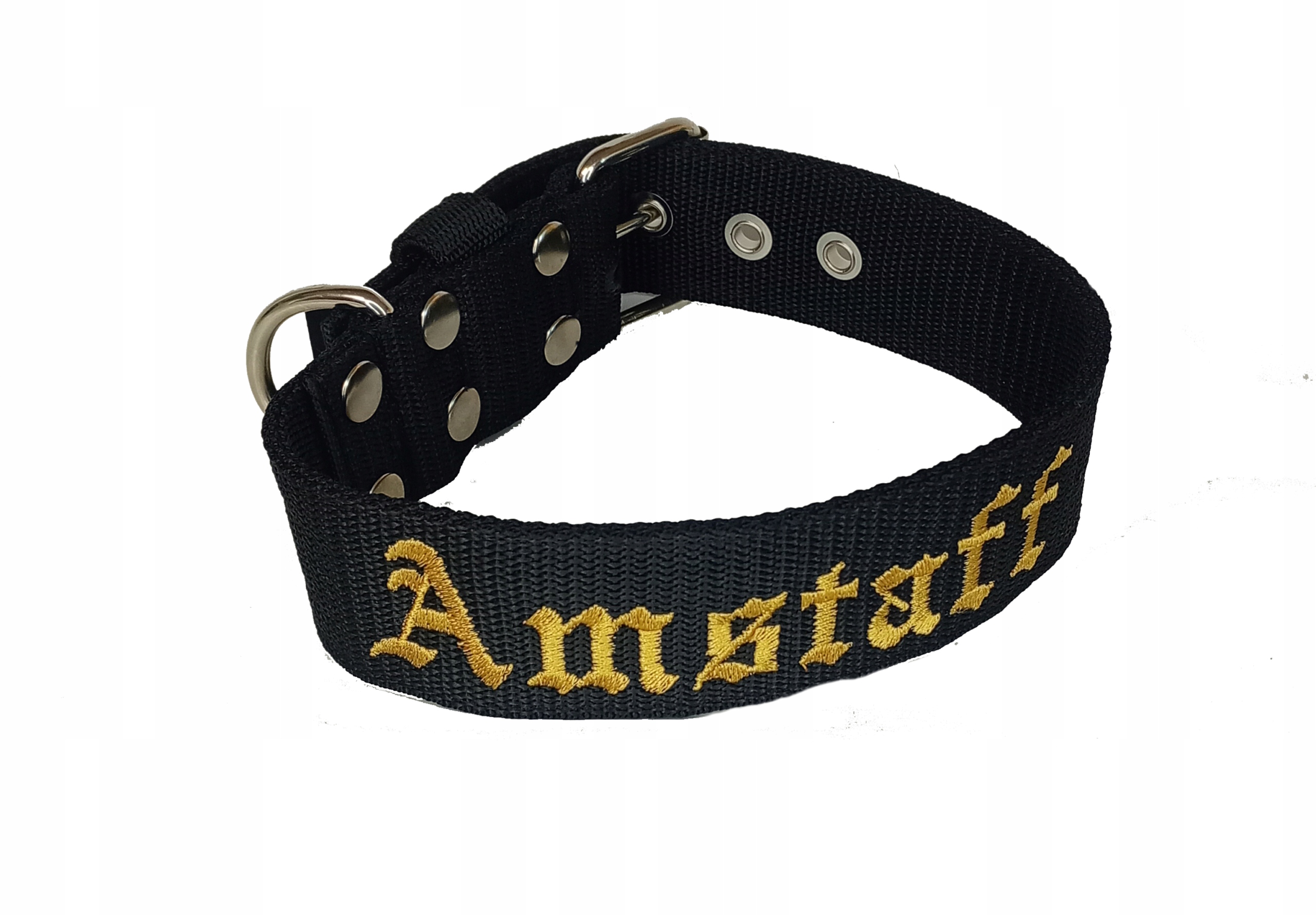 Levně Obojek s výšivkou Amstaff