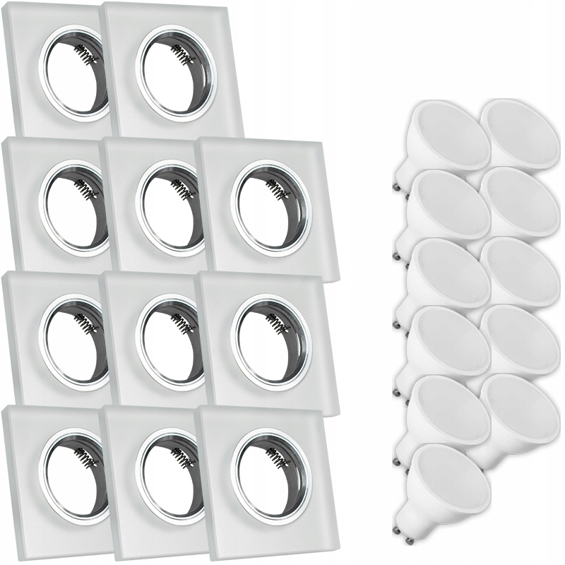 11X Skleněná Lampička Moderní Svítidlo Čtverec Silné Sklo Led Žárovka 1.5 W