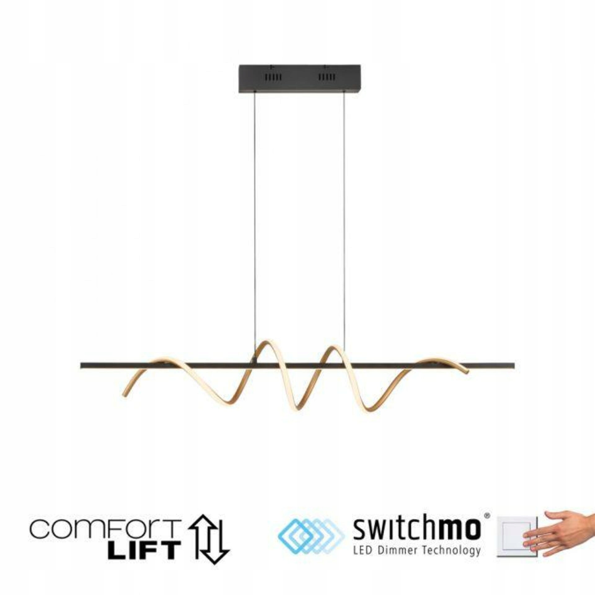 Led závesné svietidlo Just Light čierna mosadz, výškovo nastaviteľné, stmievanie