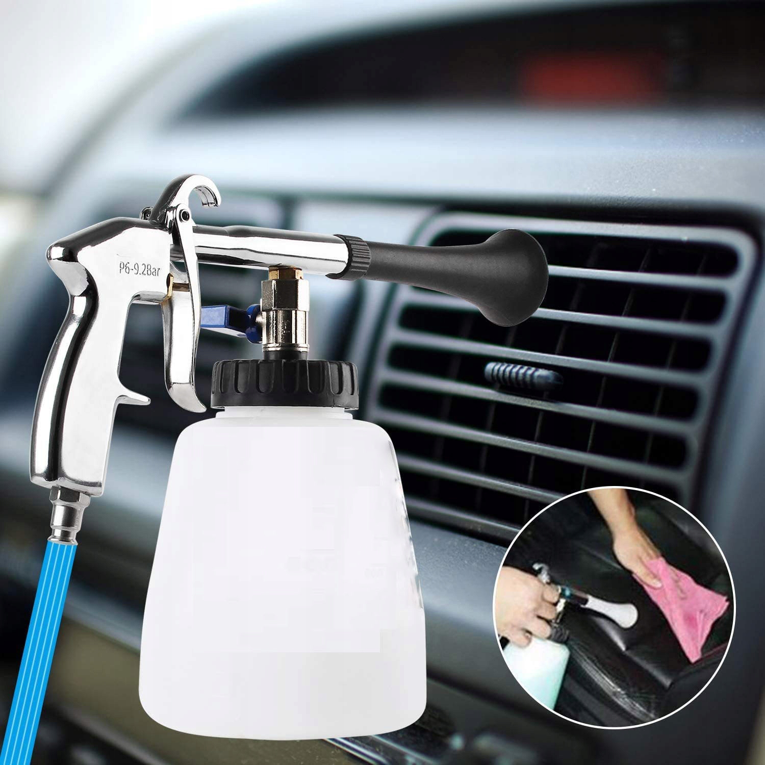 PISTOLET DO CZYSZCZENIA SPRĘŻONYM POWIETRZEM 1000ML PISTOLET DO MYCIA KOC Ciśnienie robocze 9 bar