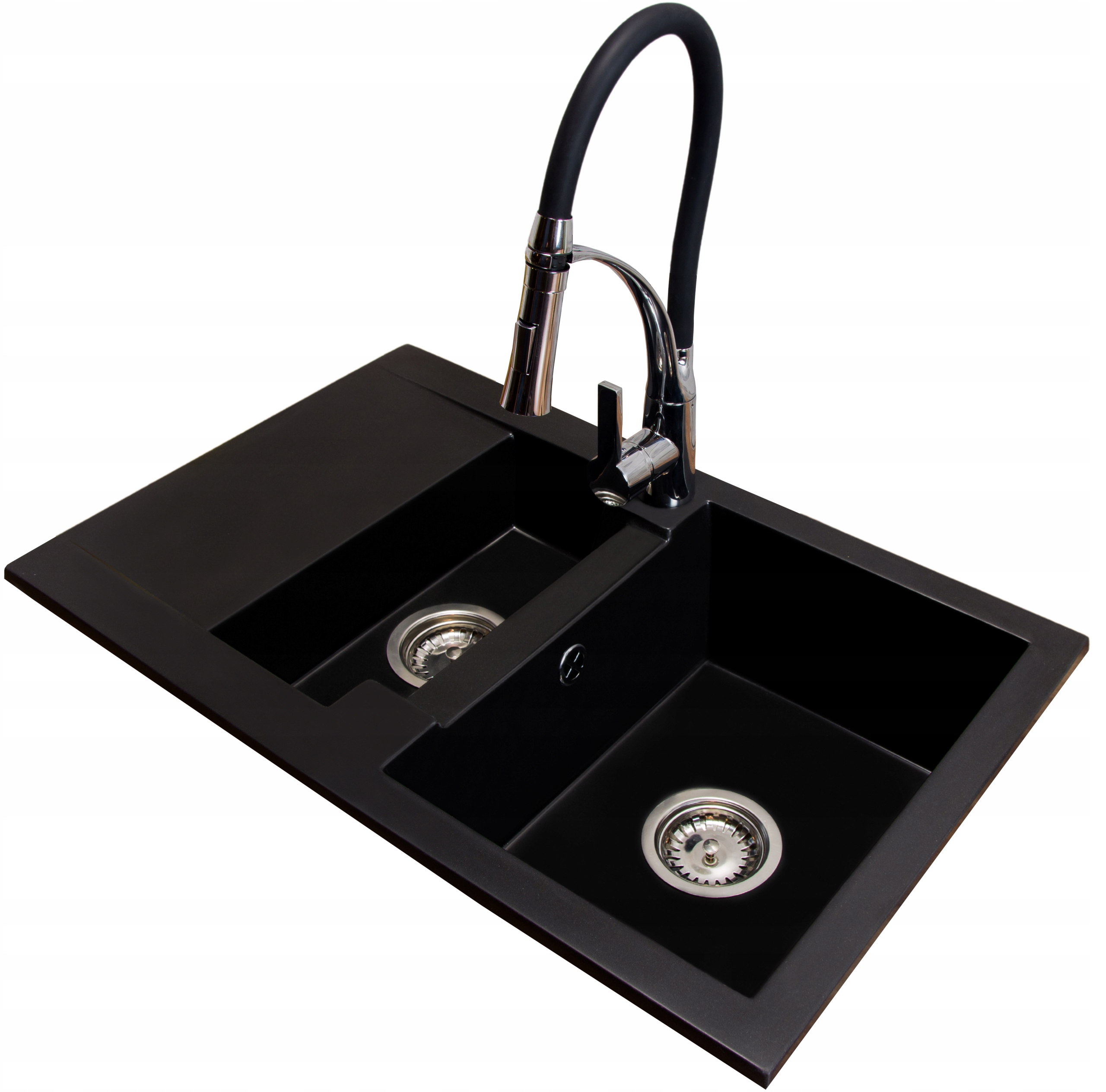 

Zlewozmywak granitowy 1,5 komory ociekacz Bateria