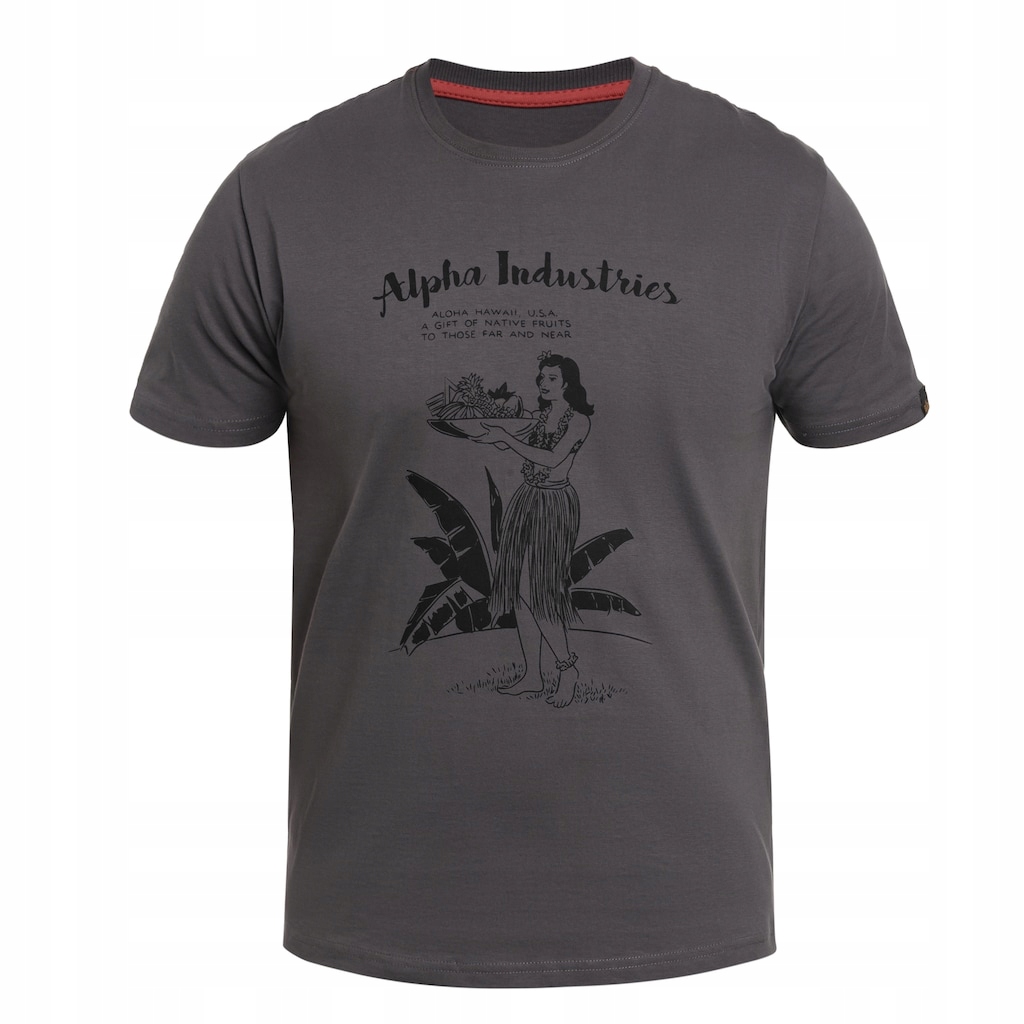 Tričko Pánské tričko bavlněné Alpha Industries Hawaii Vintage Grey 3XL