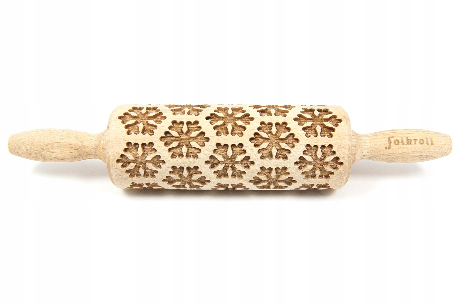 Wałek grawerowany do ciasta wzór ŚNIEŻYNKI, junior