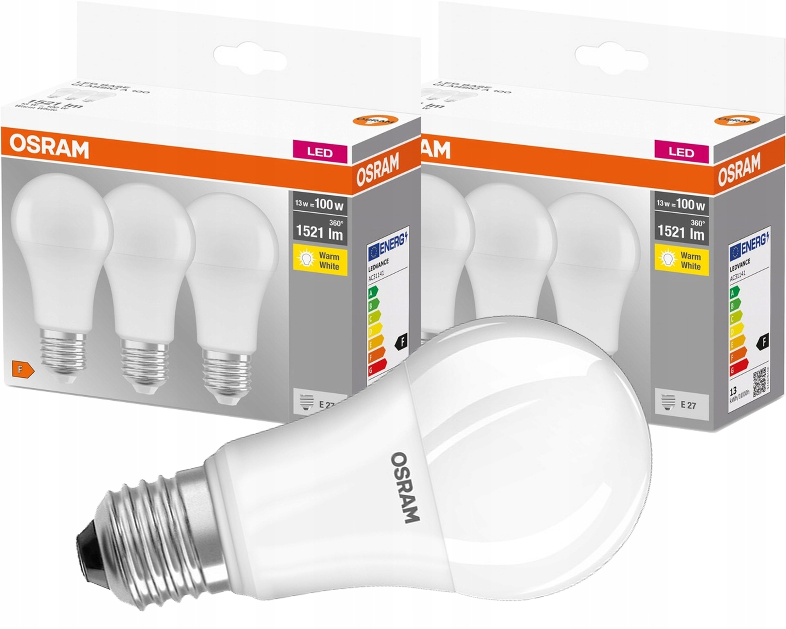 

6x Żarówka Led E27 13W 100W 2700K 1521lm Osram