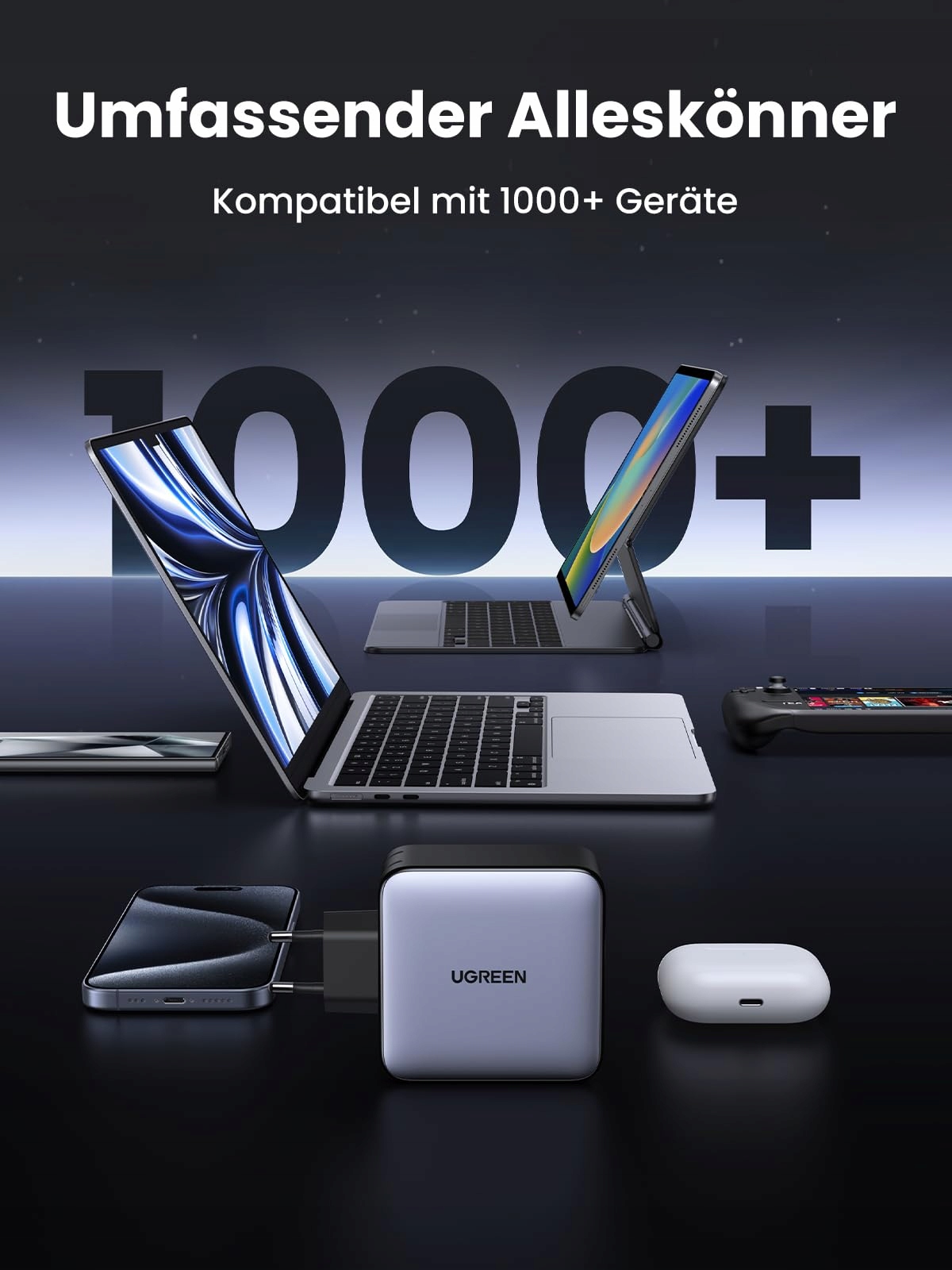 UGREEN Nexode Ładowarka USB C 100W 5-Port GaN PD MacBook iPad iPhone Galaxy — miniatura 8