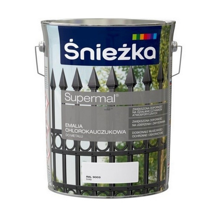 Śnieżka Chlorokauczuk Biały RAL9003 5L farba emalia chlorokauczukowa