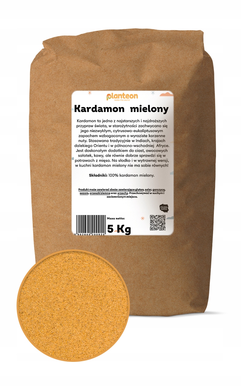 Kardamon mielony 5kg Aromatyczny naturalny proszek z ziarna bez chemii