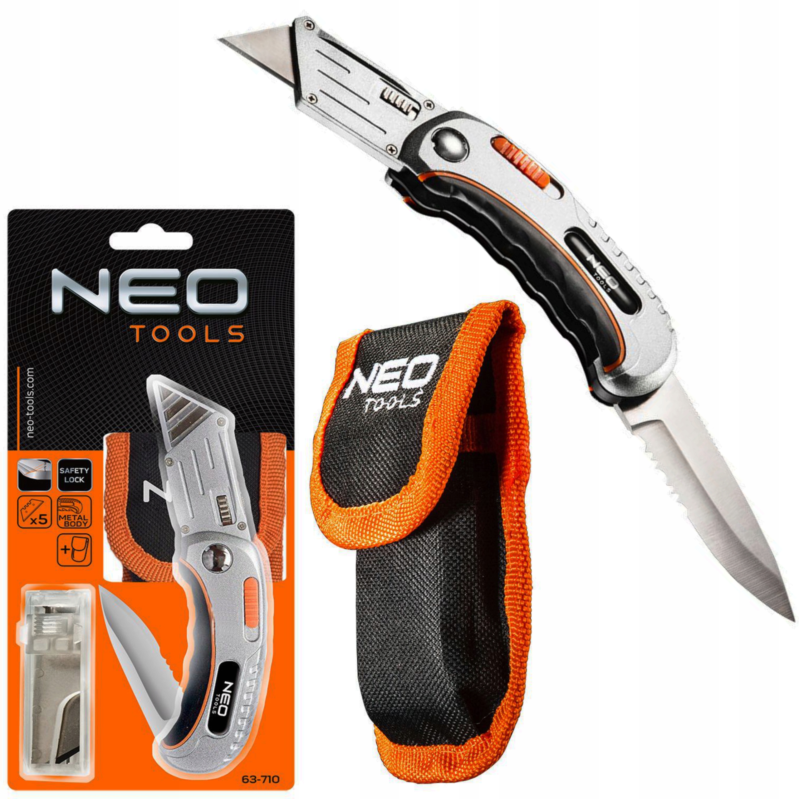 

Neo Nóż Uniwersalny Składany +5 ostrze Etui